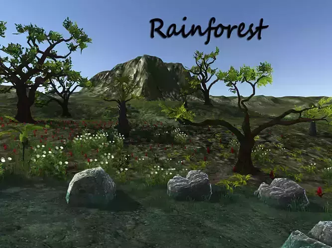 Rain forest  Low-poly 3D model
