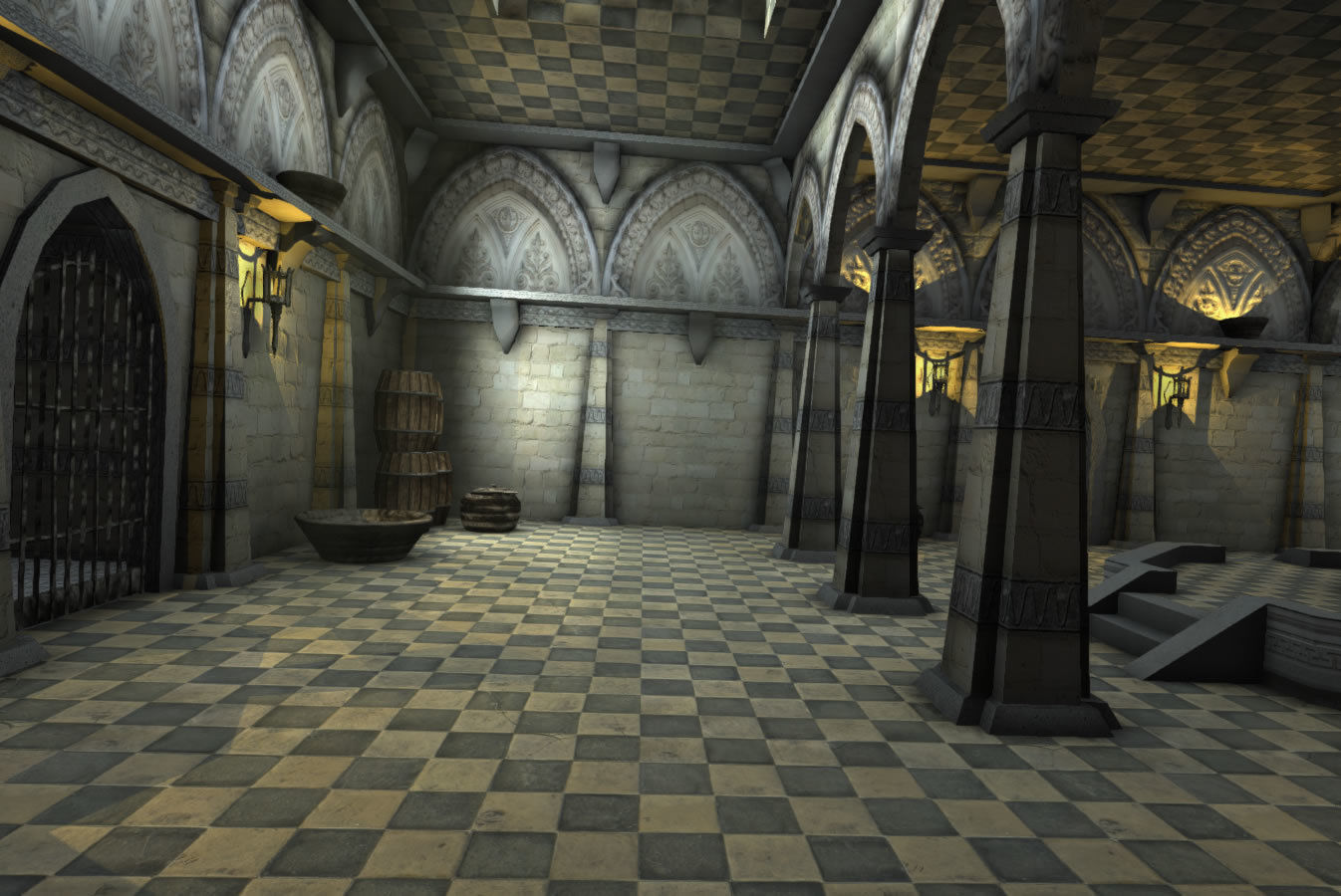 Old Temple Low-poly 3D model_3