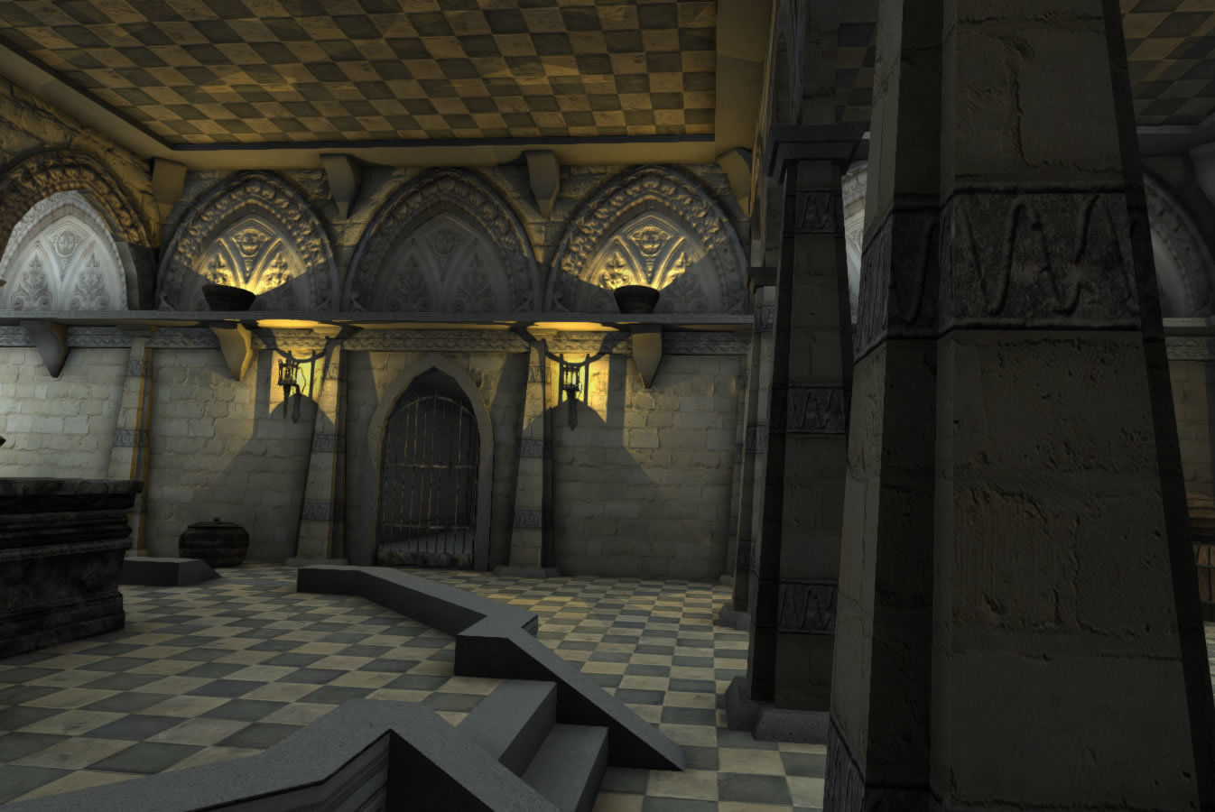 Old Temple Low-poly 3D model_2