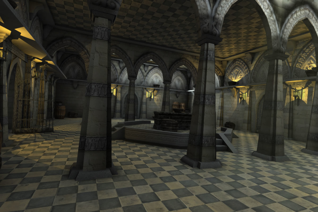 Old Temple Low-poly 3D model_7