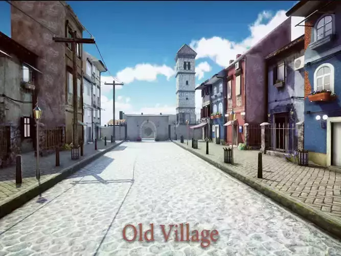 Old Village Low-poly 3D model