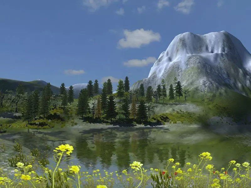 Mountain Vegetation Low-poly 3D model_5