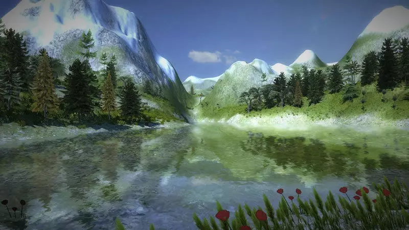 Mountain Vegetation Low-poly 3D model_4