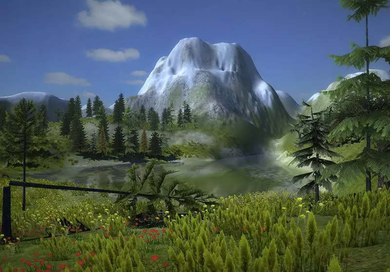 Mountain Vegetation Low-poly 3D model_0