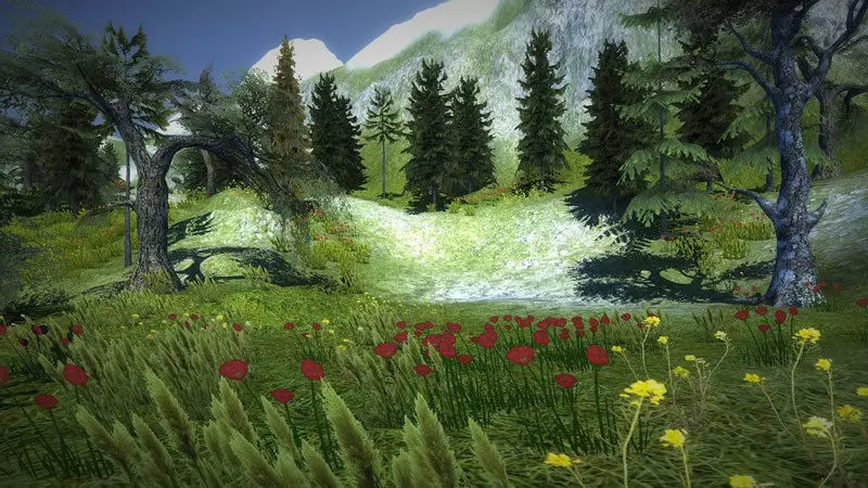 Mountain Vegetation Low-poly 3D model_1