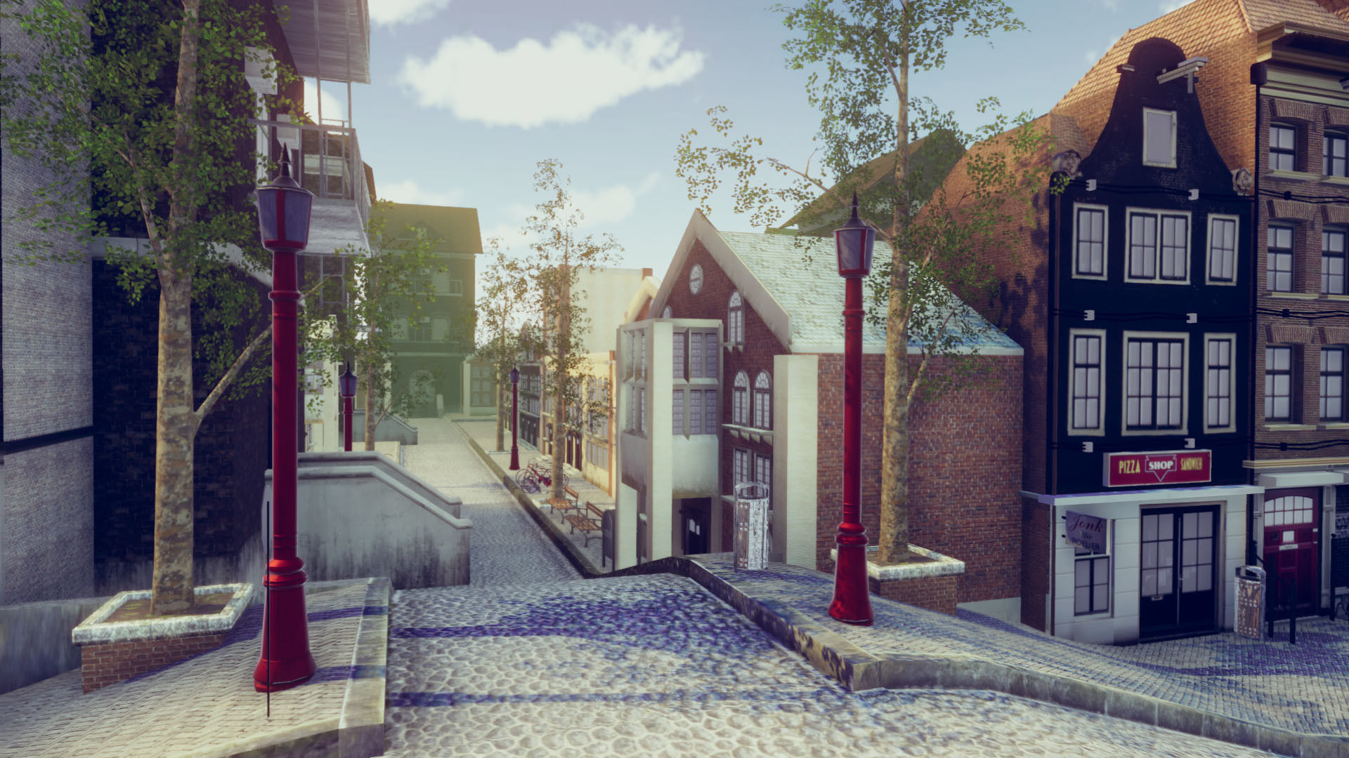 Modern City 4 Low-poly 3D model_2