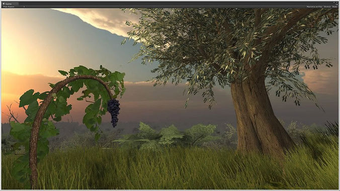 Mediterranean Vegetation Low-poly 3D model