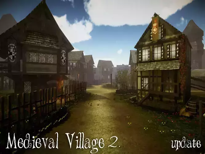 Medieval Village 2 Update Low-poly 3D model