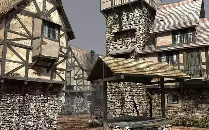 Medieval Slum 2 Low-poly 3D model
