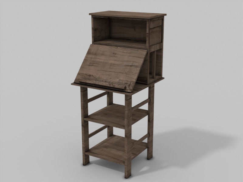 Medieval Library Update Low-poly 3D model_16