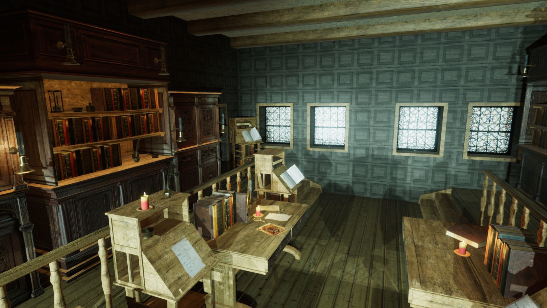 Medieval Library Update Low-poly 3D model_3