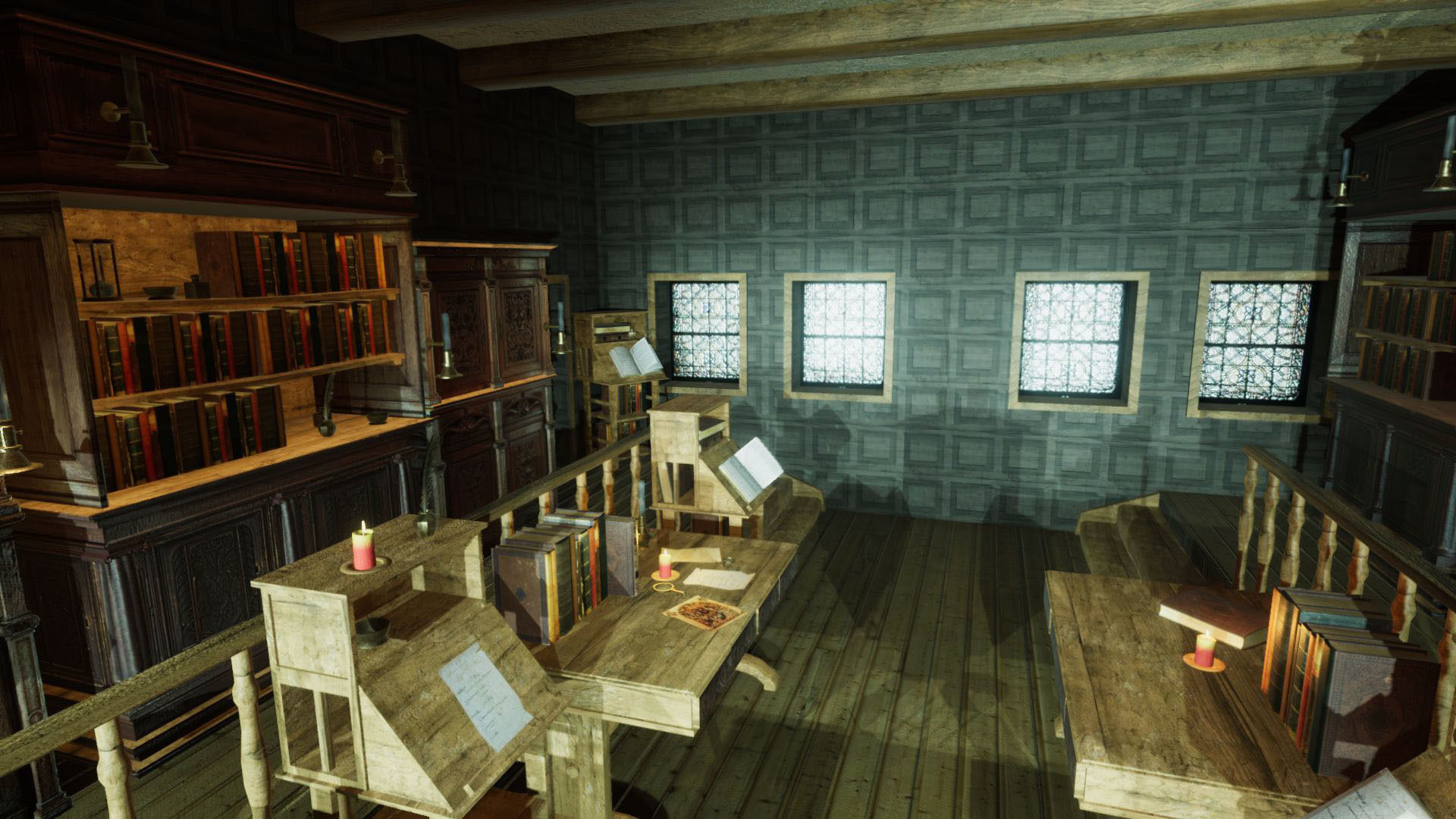 Medieval Library Update Low-poly 3D model_7