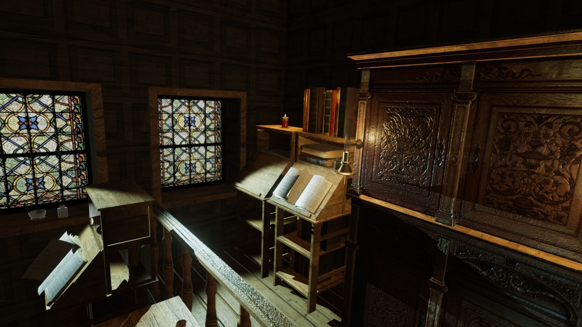 Medieval Library Update Low-poly 3D model_5