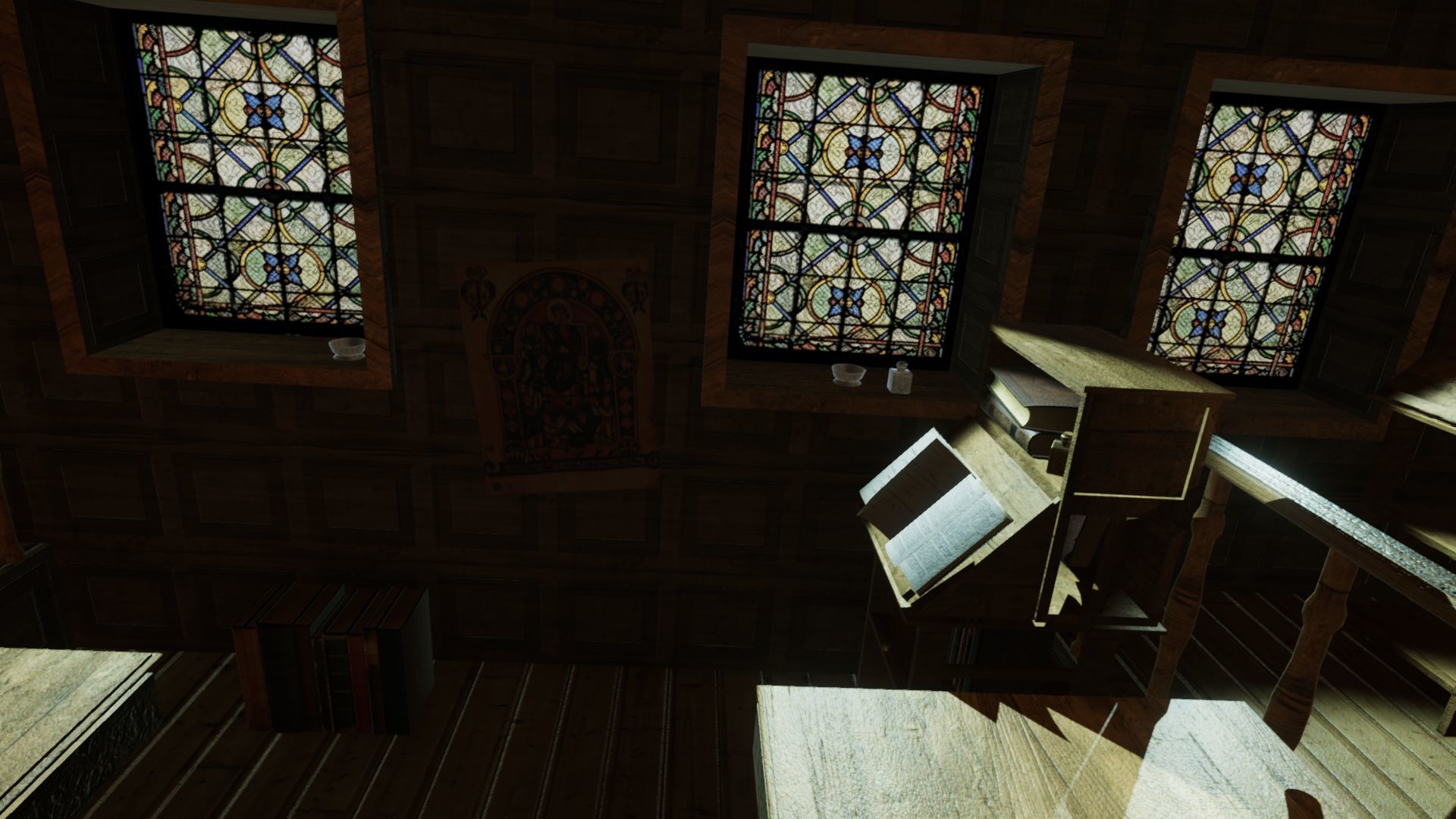 Medieval Library Update Low-poly 3D model_2
