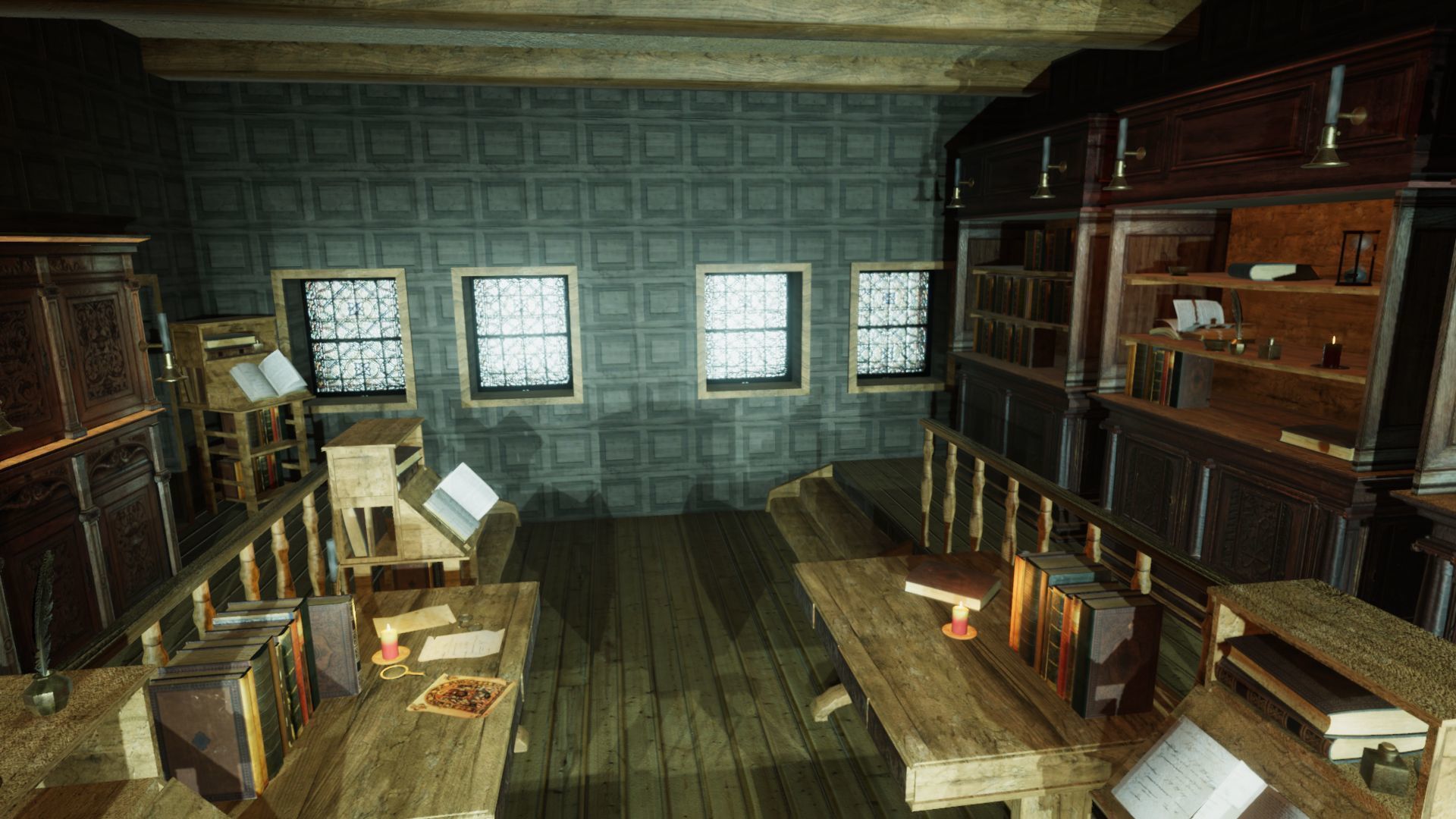 Medieval Library Update Low-poly 3D model_10