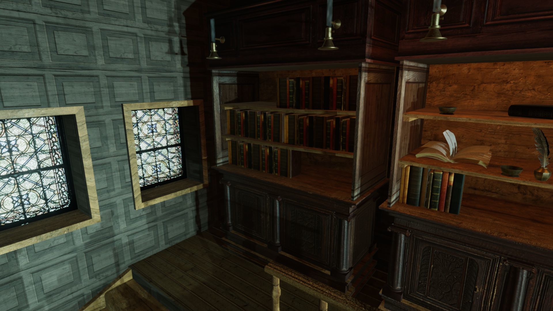 Medieval Library Update Low-poly 3D model_6