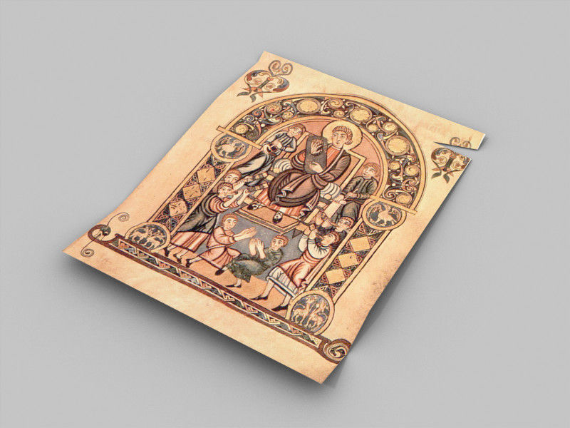 Medieval Library Update Low-poly 3D model_24