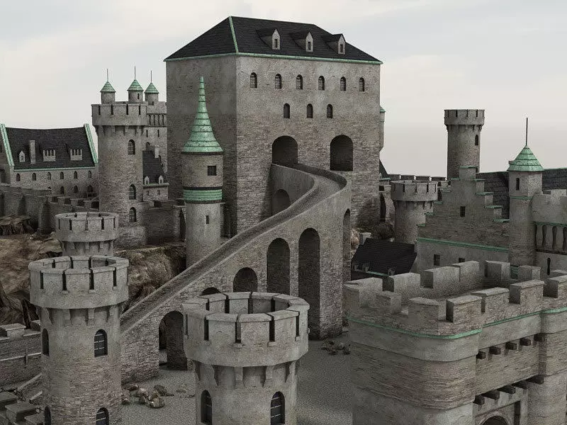 Medieval Castle 3 Low-poly 3D model_0