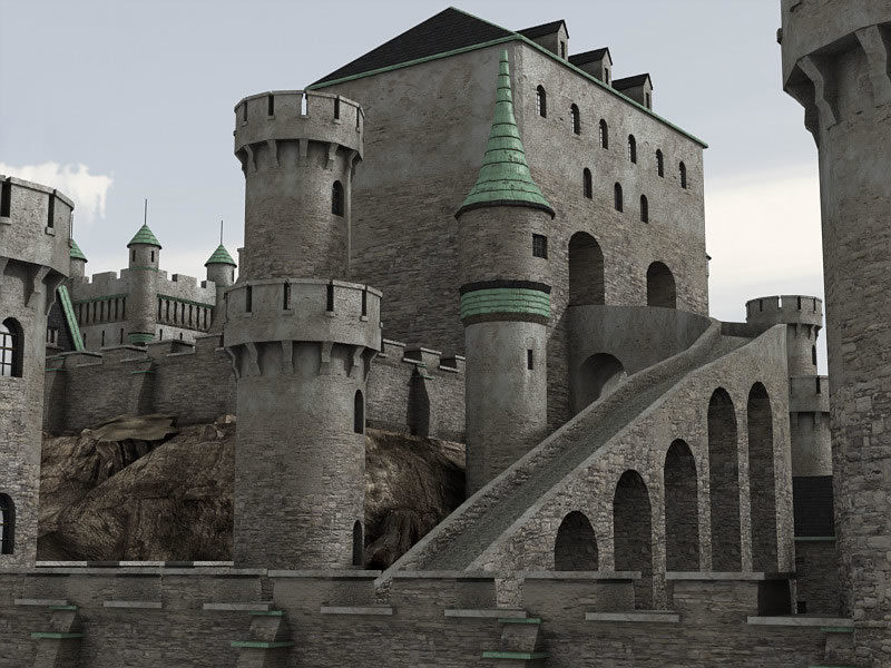 Medieval Castle 3 Low-poly 3D model_3