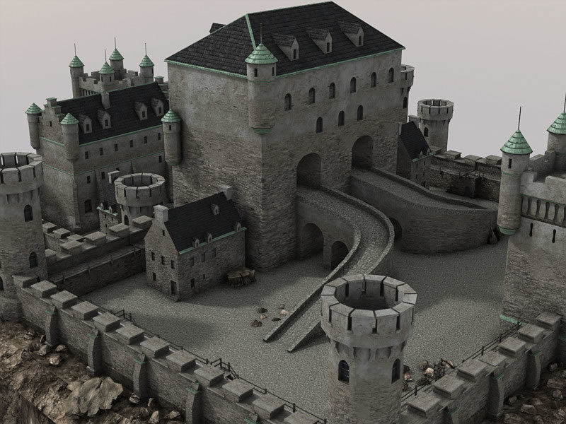 Medieval Castle 3 Low-poly 3D model_9