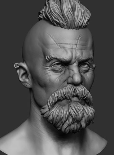 The Rider old man with beard and moustache 3D model