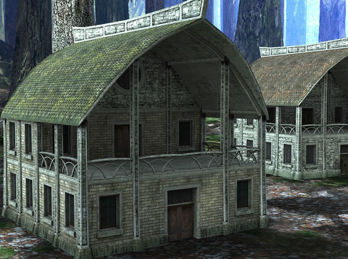 Elven Houses 2 Low-poly 3D model_1