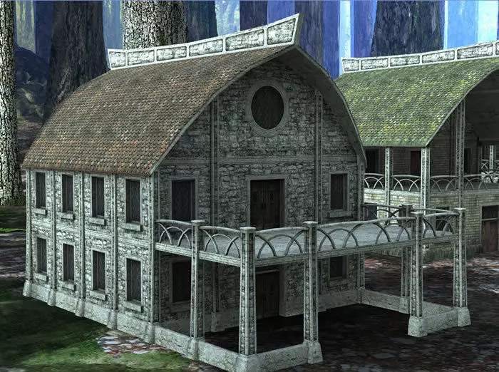 Elven Houses 2 Low-poly 3D model_0