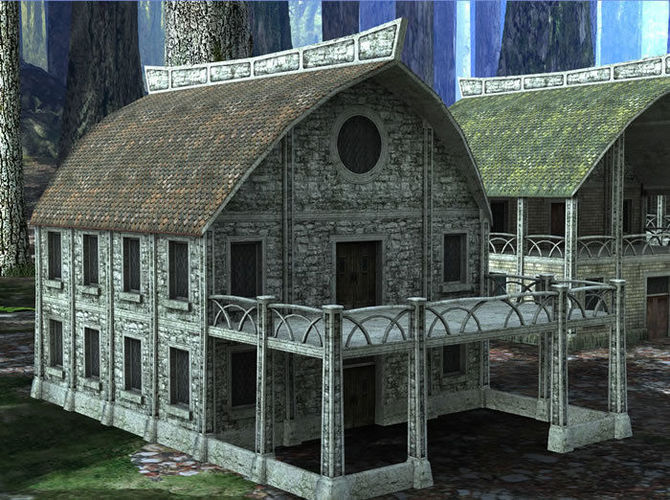 Elven Houses 2 Low-poly 3D model