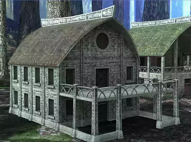 Elven Houses 2 Low-poly 3D model