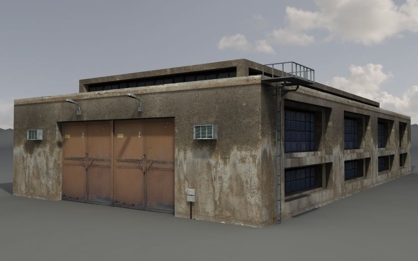 Industrial Buildings 2 Low-poly 3D model_12