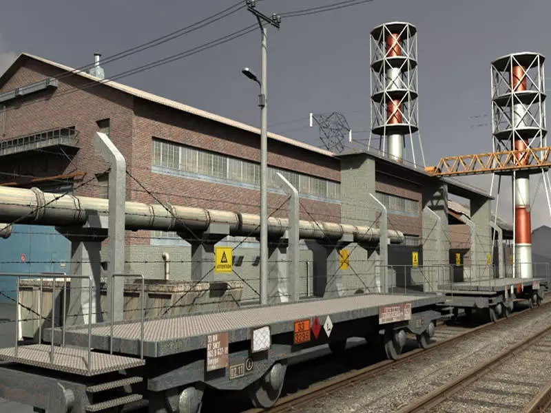 Industrial Buildings 2 Low-poly 3D model_0