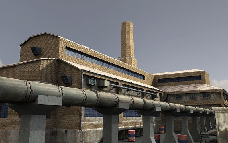 Industrial Buildings 2 Low-poly 3D model_3