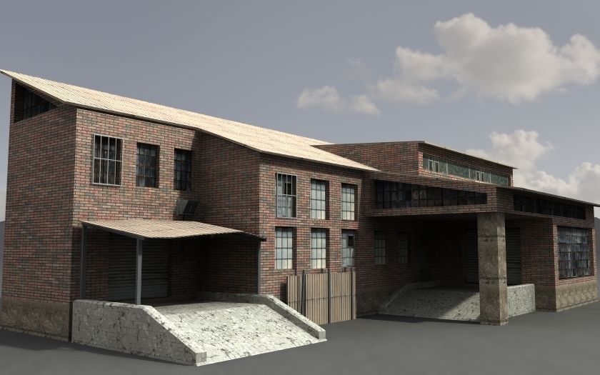 Industrial Buildings 2 Low-poly 3D model_13