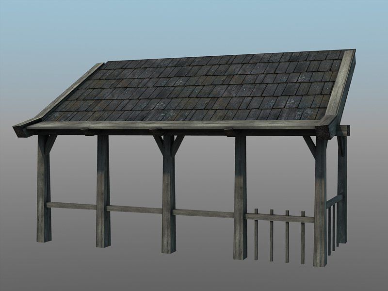 Medieval Castle Village Low-poly 3D model_17