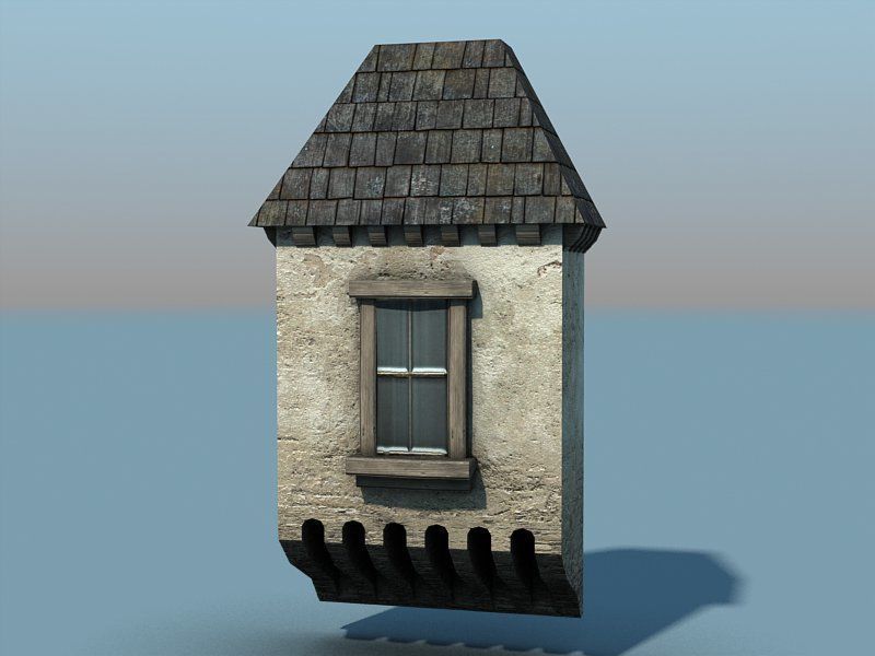 Medieval Castle Village Low-poly 3D model_11