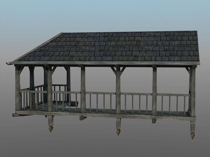 Medieval Castle Village Low-poly 3D model_14