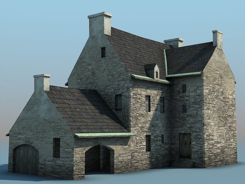 Medieval Castle Village Low-poly 3D model_20