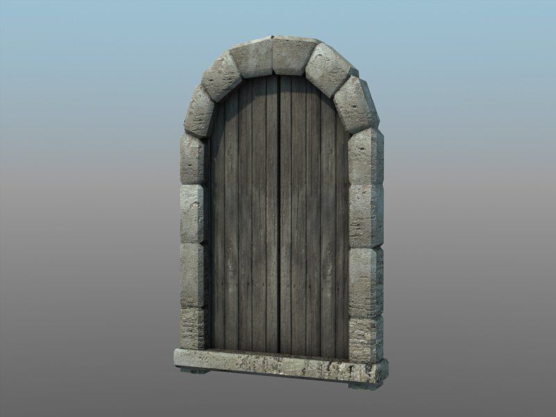 Medieval Castle Village Low-poly 3D model_16