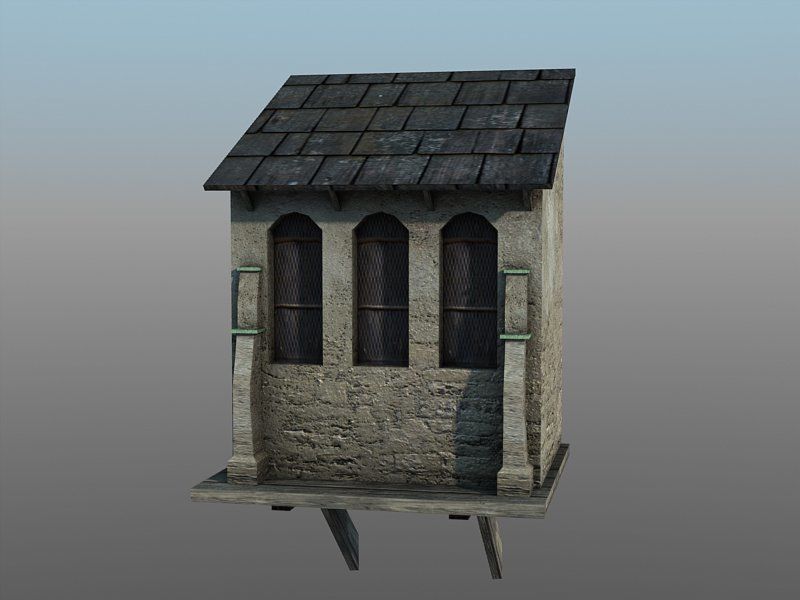 Medieval Castle Village Low-poly 3D model_12