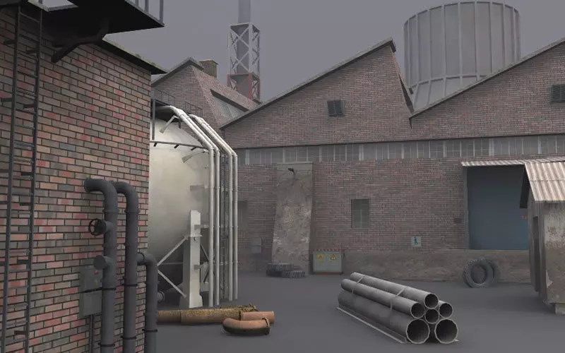 Industrial Buildings 4 Low-poly 3D model_2