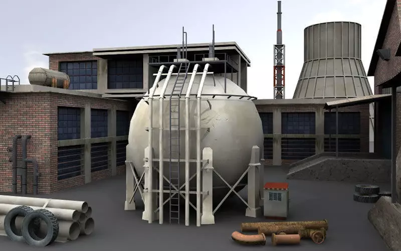 Industrial Buildings 4 Low-poly 3D model_3