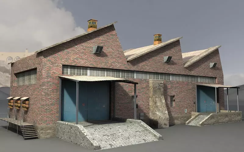 Industrial Buildings 4 Low-poly 3D model_5