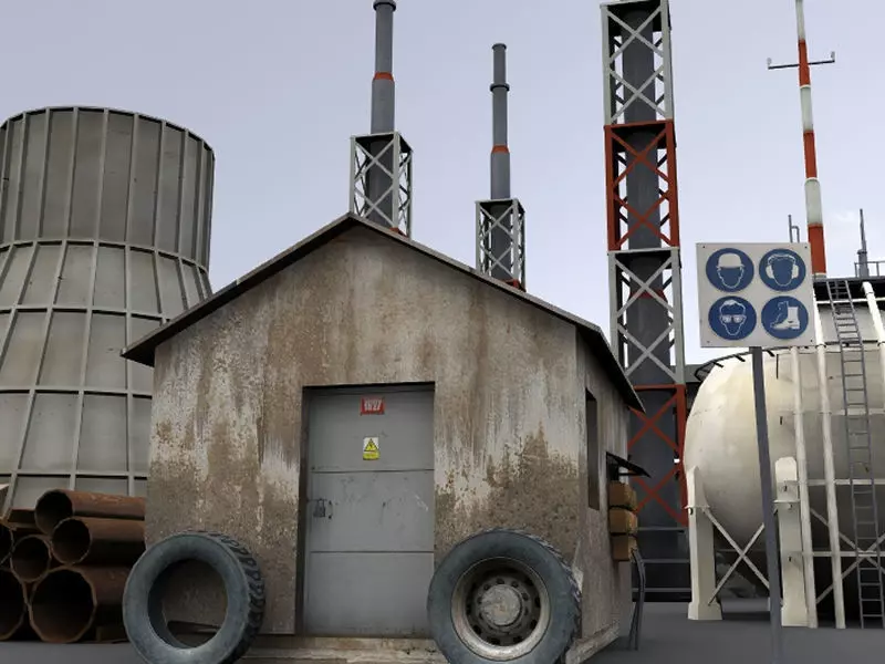 Industrial Buildings 4 Low-poly 3D model_9