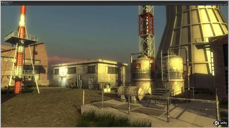 Industrial Buildings 4 Low-poly 3D model_0