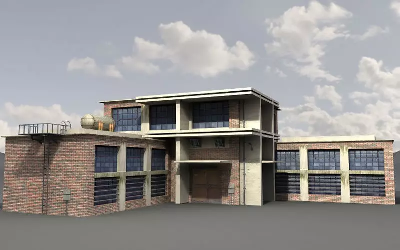 Industrial Buildings 4 Low-poly 3D model_8