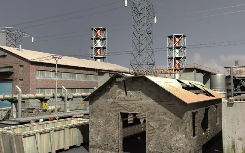 Industrial Buildings Low-poly 3D model