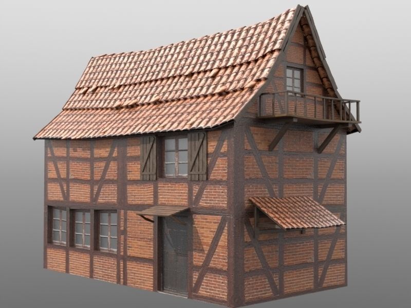 Framework Village Low-poly 3D model_6