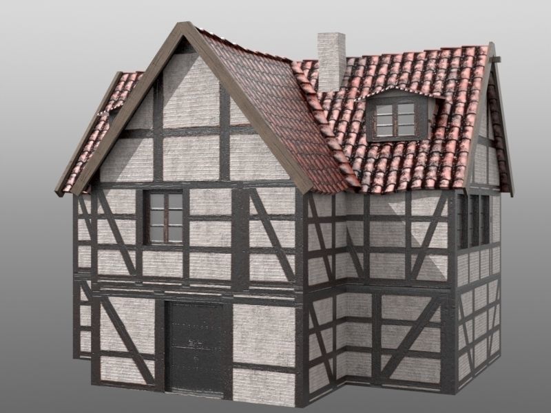 Framework Village Low-poly 3D model_2