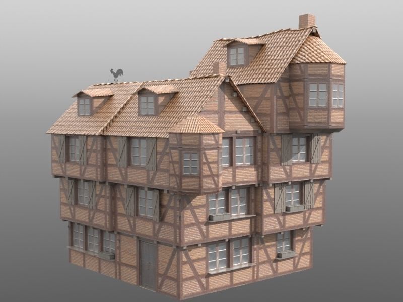 Framework Village Low-poly 3D model_33