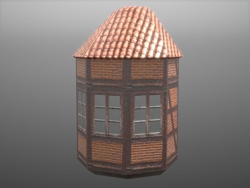 Framework Village Low-poly 3D model_4